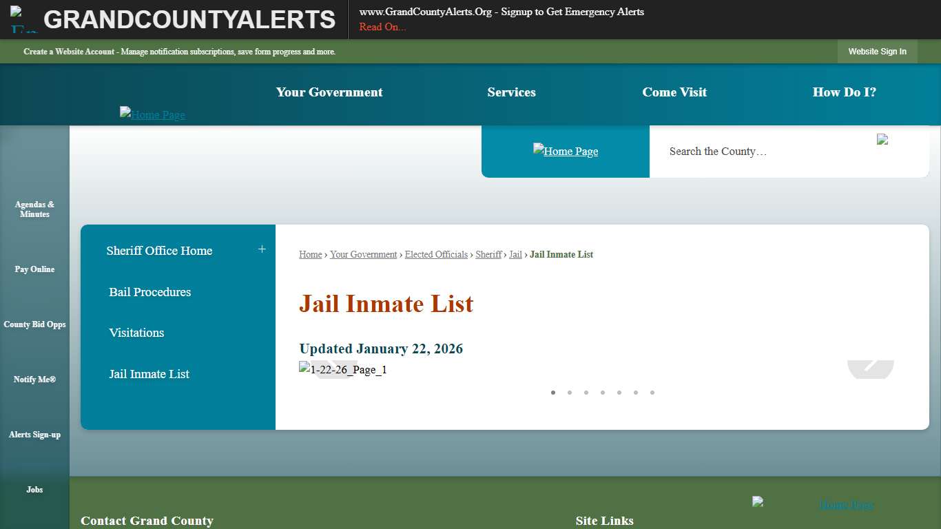 Jail Inmate List Grand County, UT - Official Website